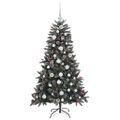 vidaXL Umelý vianočný stromček Zelená 150 cm PVC, plast a oceľ