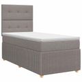 vidaXL Posteľ boxspring s matracom Sivohnedá 90 x 190 cm Látka