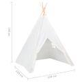vidaXL Detský stan típí s taškou biely 120x120x150 cm polyesterový