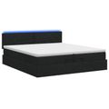vidaXL Ottoman posteľ s matracom a LED Čierna 200 x 200 cm Látka