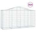vidaXL Oblúkové gabiónové koše 14 ks 200x50x100/120cm pozinkov. železo