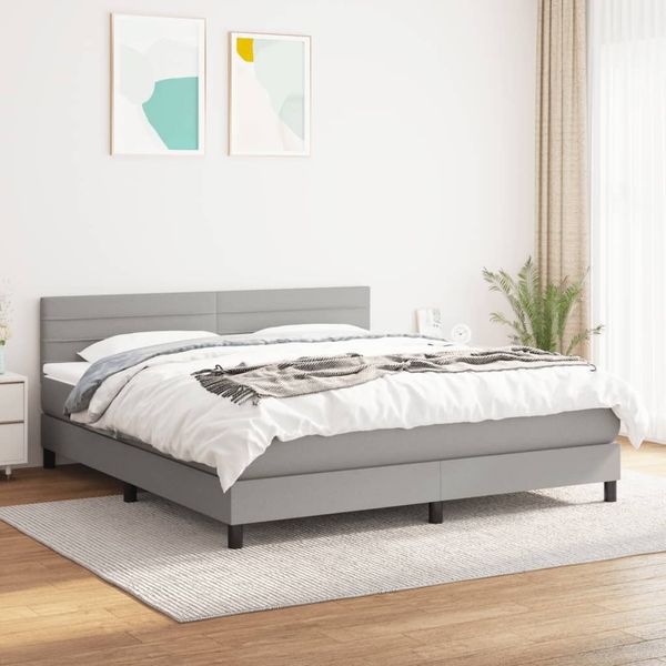vidaXL Boxspring posteľ s matracom svetlosivá 100x200 cm látka
