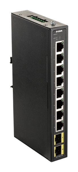 D-Link DIS-100G-10S Priemyselný Gigabit unmanaged switch, 8 GbE, 2 SFP