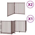 vidaXL Brána pre psa s dvere sklad. 8 pan. hnedá 640 cm topoľové drevo