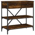 vidaXL Konzolový stolík dymový dub 75 x 34,5 x 75 cm kompozitné drevo