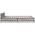 vidaXL Posteľný rám so zásuvkami sivá sonoma 200x200cm kompozit. drevo