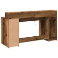 vidaXL Stôl s LED svetlami staré drevo 160x55x91 cm kompozitné drevo