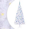 vidaXL Umelý vianočný stromček s 300 LED-i Biela 210 cm PVC a oceľ