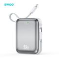 Power banka BWOO 20000mAh s rýchlym nabíjaním PD45W s 2 káblami Type C a Lightning P78 strieborná