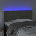 vidaXL Čelo postele s LED tmavosivé 100x5x78/88 cm zamat