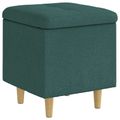 vidaXL Ottoman s Úložným Priestorom Tmavozelená 40 x 40 x 45 cm látka