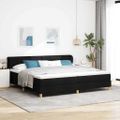 vidaXL Posteľ s pružinovým rámom s matracmi Čierna 200 x 200 cm látka