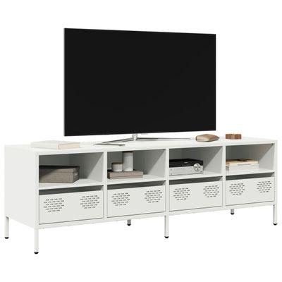 vidaXL TV skrinka biela 135x39x43,5 cm oceľ valcovaná za studena