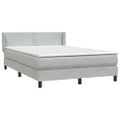 vidaXL Box Spring Posteľ s matracom Svetlosivá 160x220 cm Zamat