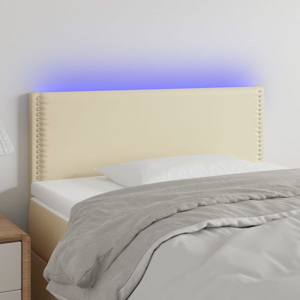 vidaXL Čelo postele krémové 90x5x78/88 cm umelá koža