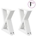 vidaXL Nohy konferenčného stolíka 2 ks biele 40x(30-31,3) cm oceľové