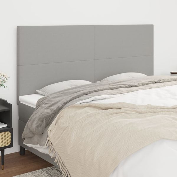 vidaXL Čelo postele svetlosivé 200x5x118/128 cm látkové
