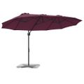 vidaXL Slnečník Bordeaux červená 372 x 198 x 243 cm Polyester a hliník