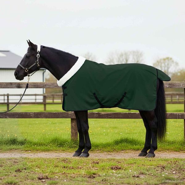 vidaXL Plášť pre kone Plná tmavozelená 75 cm Polárna fleece