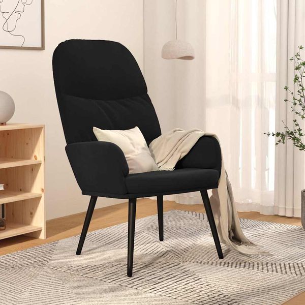 vidaXL Relaxačné kreslo čierne zamatové