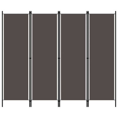 vidaXL 4-panelový paraván antracitový 200x180 cm