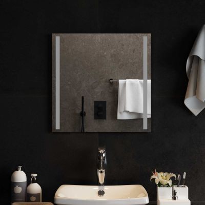 vidaXL Zrkadlo do kúpeľne s LED Priehľadná 50 x 50 cm tvrdené sklo
