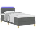 vidaXL LED box s pružinami s vankúšom Tmavo šedá 80 x 200 cm látka
