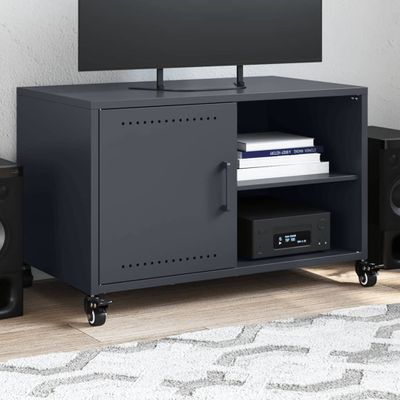 vidaXL TV skrinka antracitová 68x39x43,5 cm oceľ
