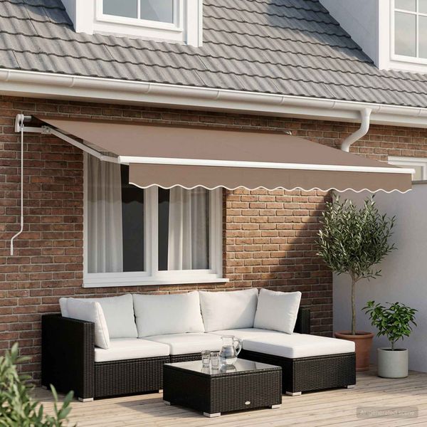 vidaXL Sklopná markíza Sivohnedá 3 x 2 m látka