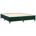 vidaXL Posteľný rám boxsping s matracom tmavozelený 180x200 cm zamat