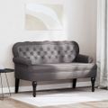 vidaXL Chesterfield lavica Sivá 119,5 x 64,5 x 75 cm Umelá koža