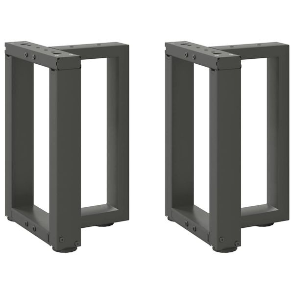 vidaXL Nohy konferenčného stolíka v tvare T, 2 ks, antracitové, 28x25x(42-43) cm, oceľ