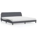 vidaXL Posteľ s matracom Dover tmavosivý 200x200 cm zamat