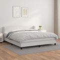 vidaXL Boxspring posteľ s matracom biela 160x200 cm umelá koža
