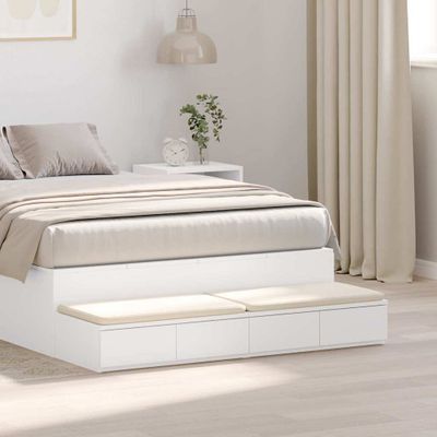 vidaXL Zásuvky pod posteľ Biela 120 x 36,5 x 16,5 cm Kompozitné drevo