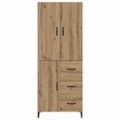 vidaXL Highboard Remeselný dub 69,5 x 34 x 180 cm Kompozitné drevo