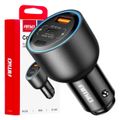 Nabíjačka do auta 2x USB C port + USB A port 12/24V 95W AMiO-04372