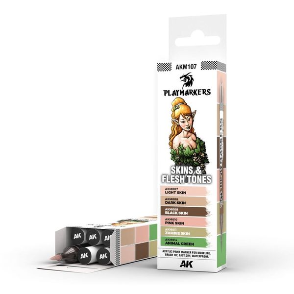 AK Interactive: Playmarkers - Skin & Flesh Tones (6 farieb)