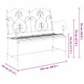 vidaXL Záhradná lavička 2 -Seater 104 x 54 x 93 cm Oceľ Antická biela