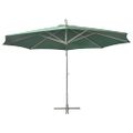 vidaXL Visiaci slnečník 350 cm, hliníková tyč, zelený