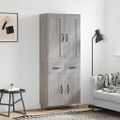 vidaXL Vysoká skrinka sivý dub sonoma 69,5x34x180 cm spracované drevo