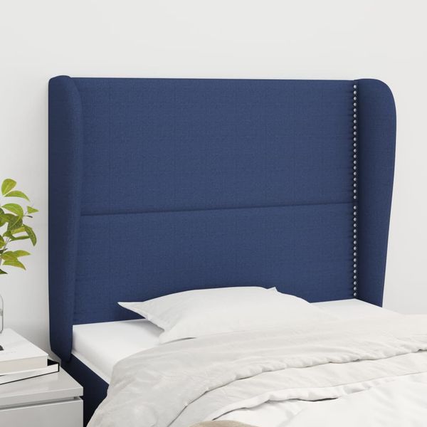 vidaXL Čelo postele so záhybmi modré 93 x 23 x 118/128 cm látka