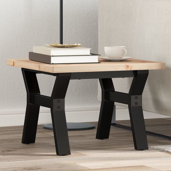 vidaXL Konferenčný stolík v tvare Y 50x50x35,5 cm borovica a oceľ