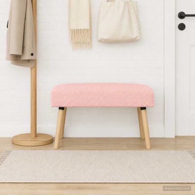 vidaXL lavička Jednofarebný Ružová 80 x 40 x 46 cm Bouclé