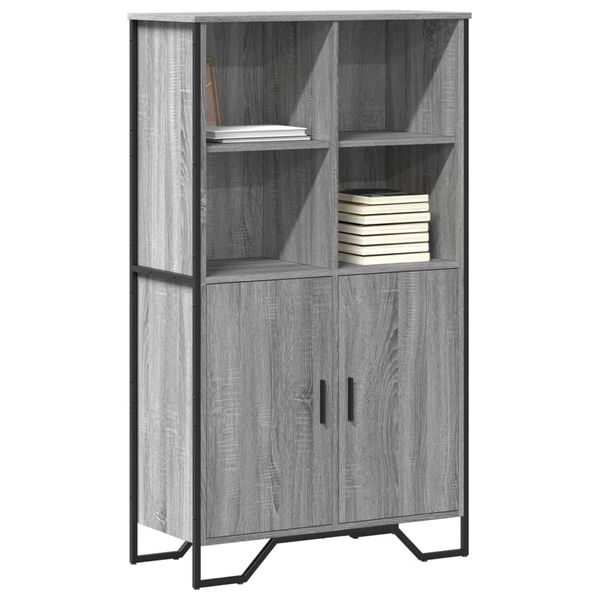 vidaXL Vysoká skrinka sivá sonoma 79,5x35,5x137,5 cm kompozitné drevo