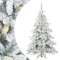 vidaXL Umelý Sklápací Vianočný Stromček Biela 180 cm PVC a oceľ