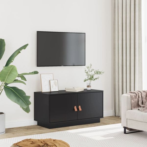 vidaXL TV skrinka čierna 80x34x40 cm masívna borovica