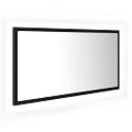 vidaXL LED kúpeľňové zrkadlo čierne 90x8,5x37 cm akryl