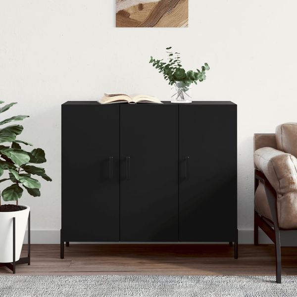 vidaXL Komoda čierna 90x34x80 cm kompozitné drevo