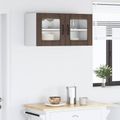 vidaXL Nástenný sklenený kabinet PORTO Hnedý dub 80 x 31 x 40 cm